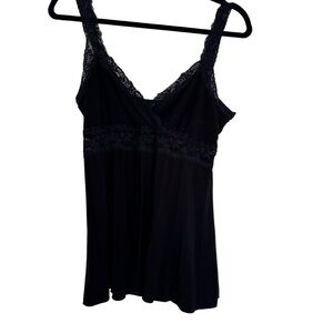 Elegant Black Lace Trim Camisole